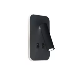   Strühm Otello D 186x105 mm szögletes meleg fehér/natúr fehér fekete fali lámpa