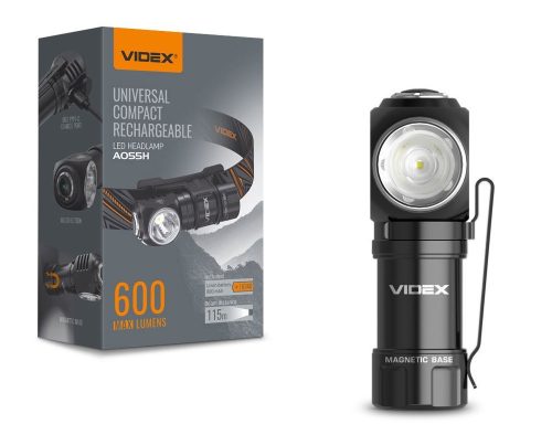 Videx LED Fejlámpa hidegfehér újratölthető akkumulátorral A055H
