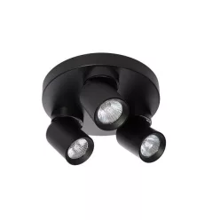   MasterLED Timo GU10 foglalatú 3-as fekete mennyezeti lámpa kerek