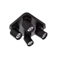   MasterLED Timo GU10 foglalatú 4-as fekete mennyezeti lámpa négyzet