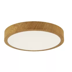   Strühm ATUT kör alakú 18W-os LED lámpa tölgy 280x280 mm IP44-es védettségű