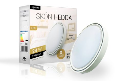 Skön Hedda 24 W-os ø400 mm kerek natúr fehér fehér színű mennyezeti lámpa IP20-as védettségű