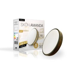   Skön Amanda 24 W-os ø400 mm kerek natúr fehér szürke színű mennyezeti lámpa IP20-as védettségű