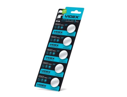 Videx CR2025 160mAh gombelem (darabár min. rendelhető mennyiség 5 db)