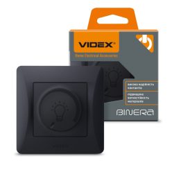   Videx Binera fekete színű süllyesztett 200W-os dimmer kapcsoló LED-hez (12/96)