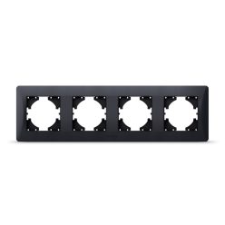   Videx Binera fekete színű négyes vízszintes keret (12/72)