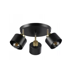   MasterLED Elza 3xE27 foglalatú kerek állítható fekete/réz színű mennyezeti lámpa