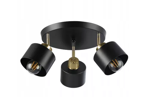 MasterLED Elza 3xE27 foglalatú kerek állítható fekete/réz színű mennyezeti lámpa