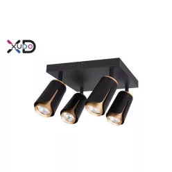   MasterLED Bud fekete/arany négyzet alakú mennyezeti lámpa keret 4xGU10-es foglalattal