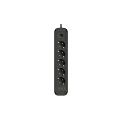  MasterLED Modi fekete színű 5-ös hosszabító kapcsolóval 2m-es kábellel 3 x USB + 1 x USB-C