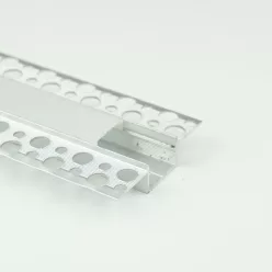   EcoLight Gipszkartonba süllyeszthető aluprofil 17 mm széles 2 méteres szál opál fedővel