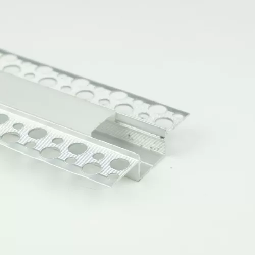 EcoLight Gipszkartonba süllyeszthető aluprofil 17 mm széles 2 méteres szál opál fedővel