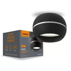 Videx fekete mennyezeti lámpa keret GX53-as foglalattal