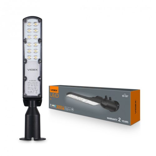 Videx LED forgatható 30 W-os fekete színű LED utcai lámpa 5000K IP65