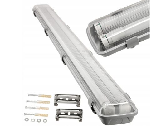 Berge 120 cm-es armatúra 2x18 W-os víztiszta fedéllel natúr fehér LED fénycsövekkel