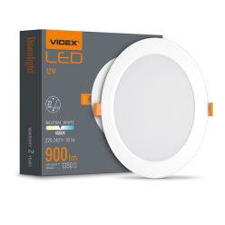   Videx 12 W-os süllyesztett natúr fehér kör alakú LED-es mennyezetlámpa