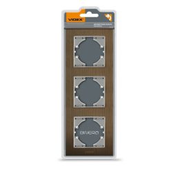   Videx Binera csokoládé színű alumínium hármas függőleges keret (6/48)