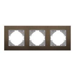  Videx Binera csokoládé színű alumínium hármas vízszintes keret (6/48)
