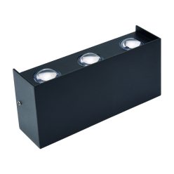   Horoz Proton 6 W-os natúr fehér fekete színű oldalfali lámpa IP65