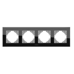   Videx Binera fekete színű négyes vízszintes üvegkeret (6/48)