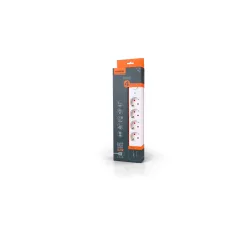   Videx Oncord fehér színű 4-es professzionális hosszabbító kapcsolóval 3m-es kábellel 1 x USB + 1 x USB-C