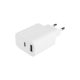 MasterLED gyorstöltő 20 W-os 1 x USB-C  1 x USB-A fehér adapter