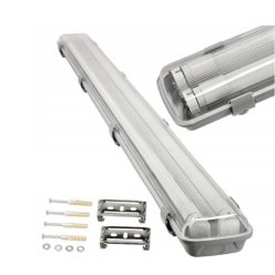   Berge 120 cm-es armatúra 2x18 W-os víztiszta fedéllel natúr fehér LED fénycsövekkel 2 dobozos csomagár