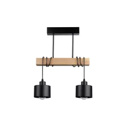   MasterLED Elza 2xE27 foglalatú tölgy + fekete színű függesztett mennyezeti lámpa