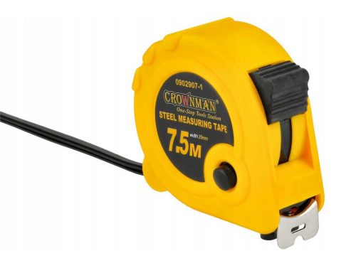 Crownman 7 5m X25mm acél mérőszalag