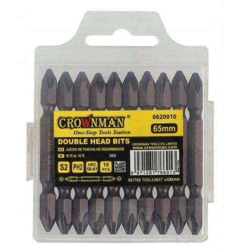 Crownman 65mm-es 10 db-os dupla bit készlet