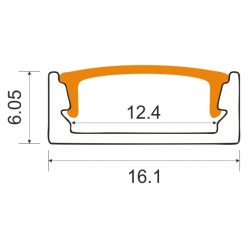   EcoLight felületre szerelhető fekete aluprofil  fekete fedéllel  2 méteres szál