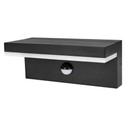   MasterLED Hestio 9W-os natúr fehér, fekete oldalfali lámpa mozgásérzékelővel