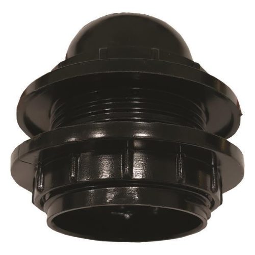 E27-es fekete műanyag csillár foglalat 220-240V