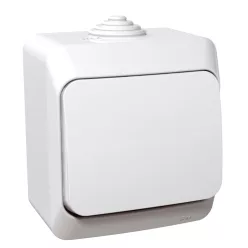 CEDAR PLUS Egypólusú nyomó, IP44, fehér (101N)