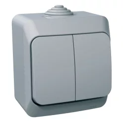 CEDAR PLUS Csillárkapcsoló, jelzőfénnyel, IP44, szürke