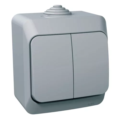 CEDAR PLUS Csillárkapcsoló, jelzőfénnyel, IP44, szürke
